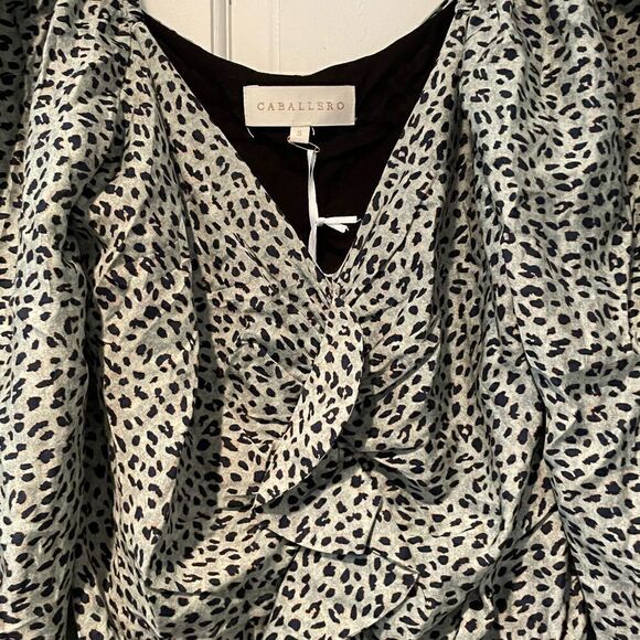 Caballero Elena Dress Animal Dot Ruffled Dress Size Small - Picture 14 of 14